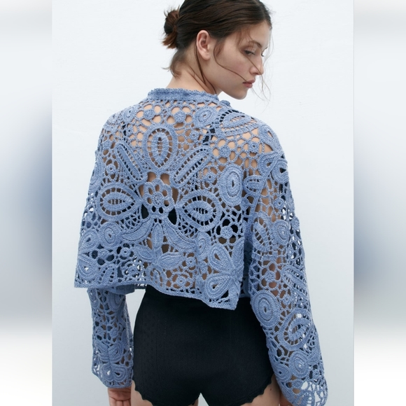BNWT!Limited edition Zara Open Macrame knit cardigan, size (M-L) - Picture 2 of 7